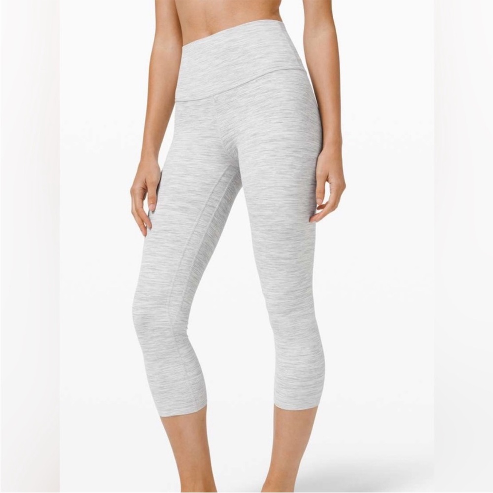 LULULEMON Align Crop 21” We Are From Space Nimbus Battleship sz 4